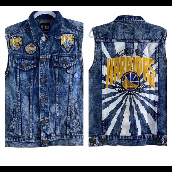 warriors denim jacket